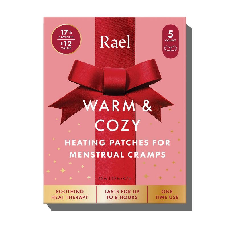 slide 1 of 6, Rael Warm & Cozy Heating Patches for Menstrual Cramps - 5ct, 5 ct
