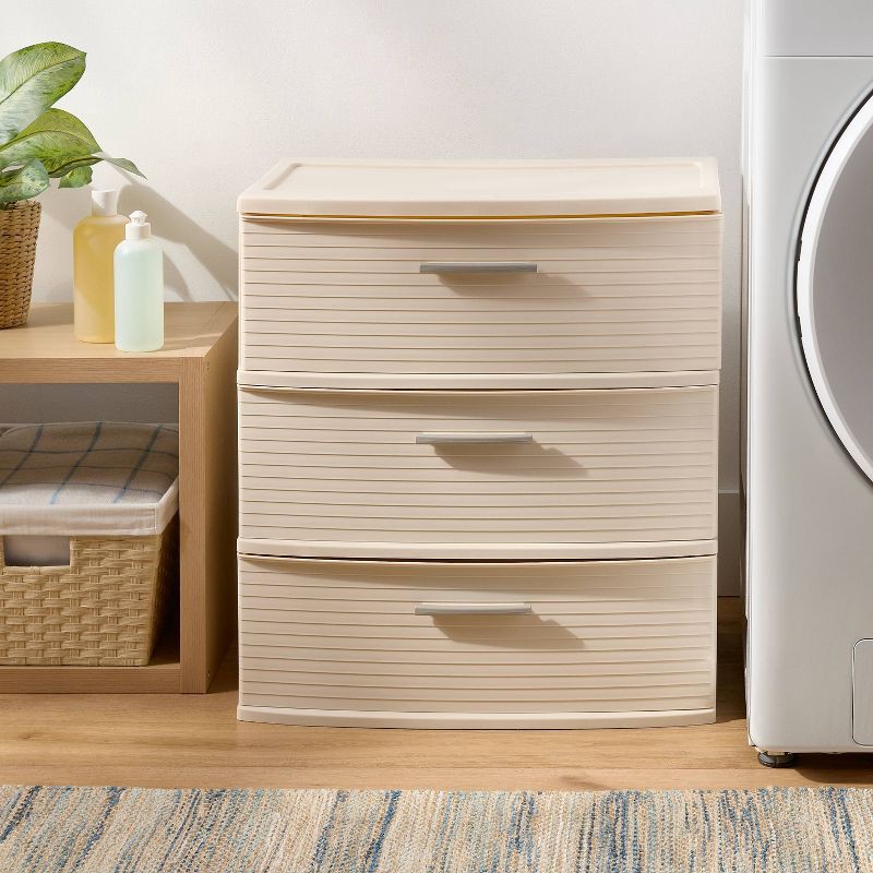 slide 2 of 3, 3 Drawer Wide Tower Snowfall White - Brightroom™, 1 ct