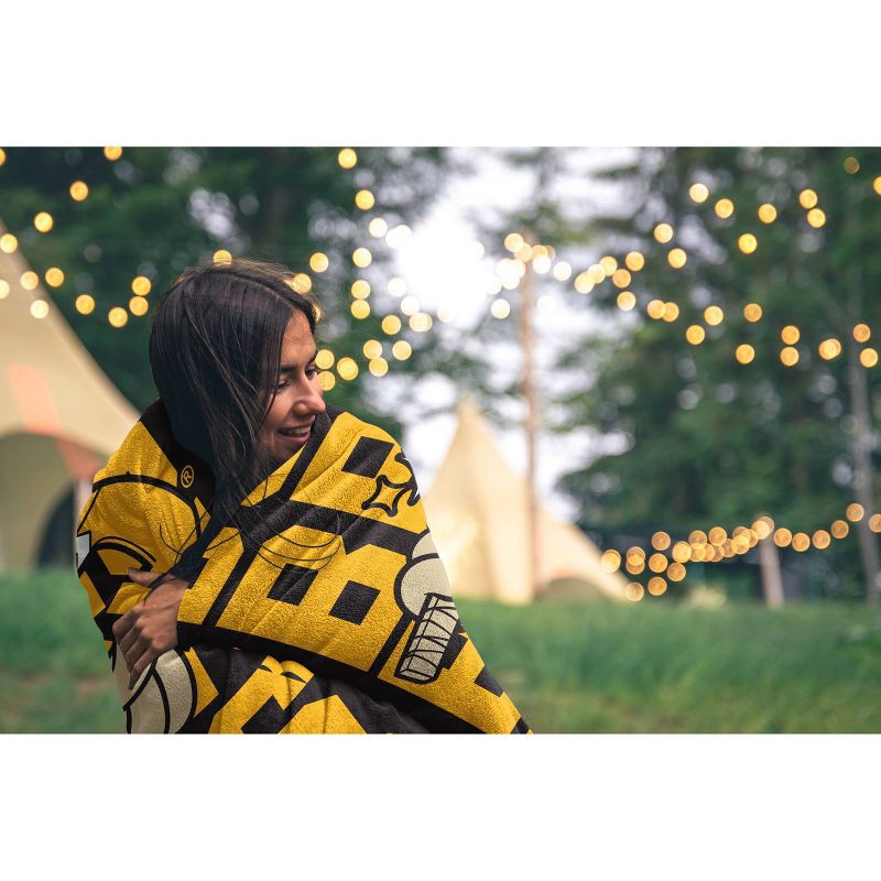 slide 2 of 2, NHL Boston Bruins 60"x80" Cartoon Puck Ultra Soft Blanket, 1 ct