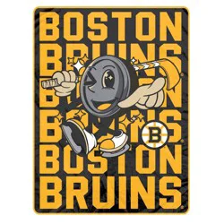 NHL Boston Bruins 60"x80" Cartoon Puck Ultra Soft Blanket