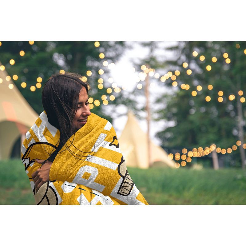 slide 2 of 2, NHL Pittsburgh Penguins 60"x80" Cartoon Puck Ultra Soft Blanket, 1 ct