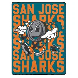 NHL San Jose Sharks 60"x80" Cartoon Puck Ultra Soft Blanket