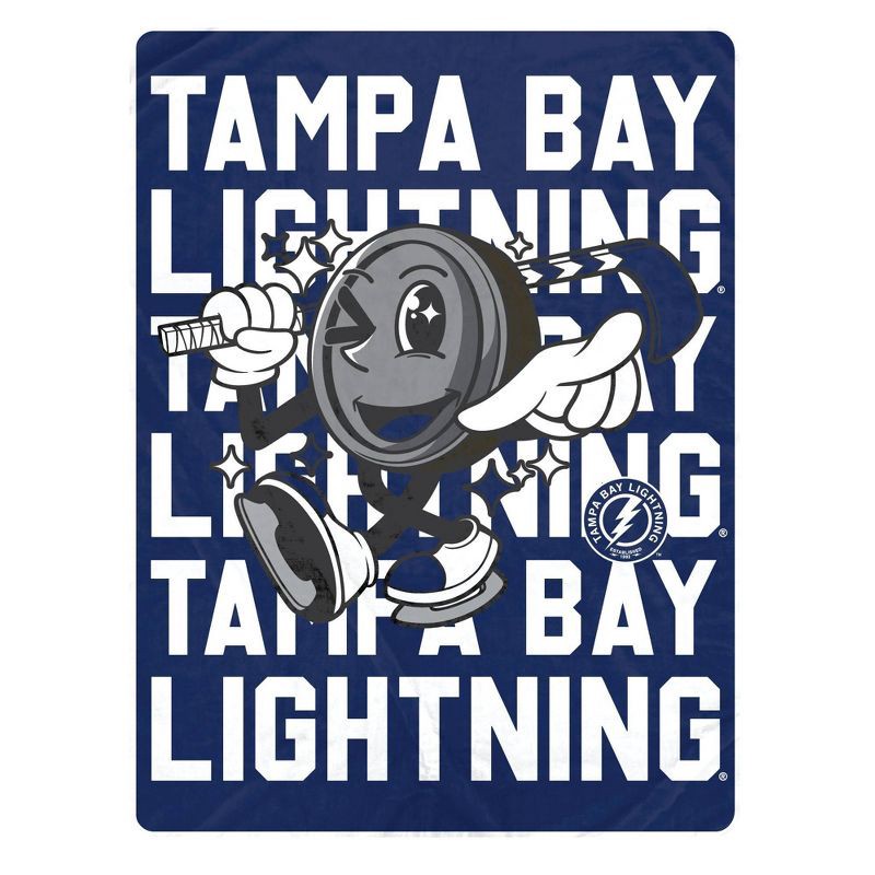 slide 1 of 2, NHL Tampa Bay Lightning 60"x80" Cartoon Puck Ultra Soft Blanket, 1 ct