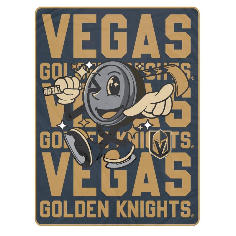 slide 1 of 2, NHL Vegas Golden Knights 60"x80" Cartoon Puck Ultra Soft Blanket, 1 ct