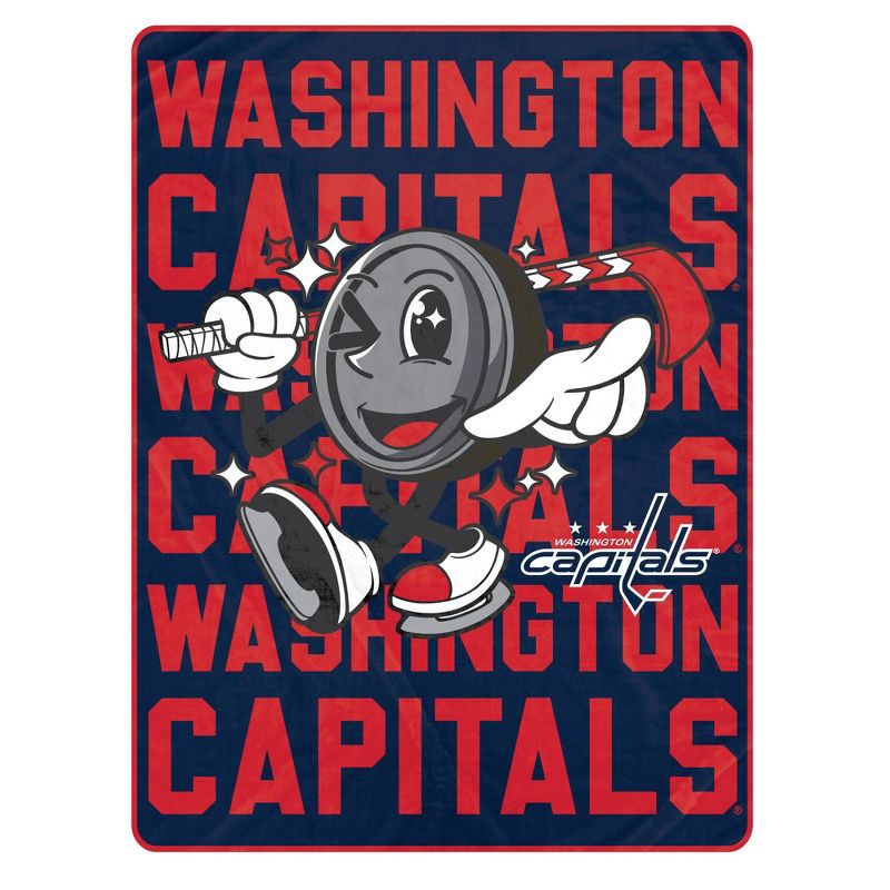slide 1 of 2, NHL Washington Capitals 60"x80" Cartoon Puck Ultra Soft Blanket, 1 ct