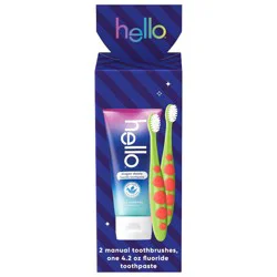 hello Kids' Holiday Stocking Stuffer, Toothbrush and Toothpaste Gift Set - 3ct