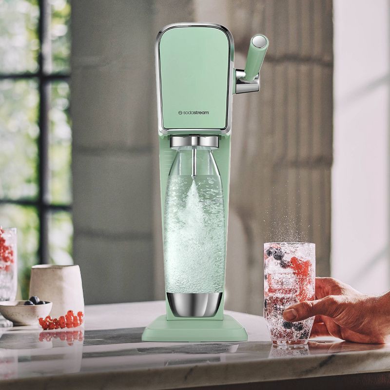 slide 6 of 8, SodaStream Art Sparkling Water Maker with CO2 and Carbonating Bottle Mint, 1 ct