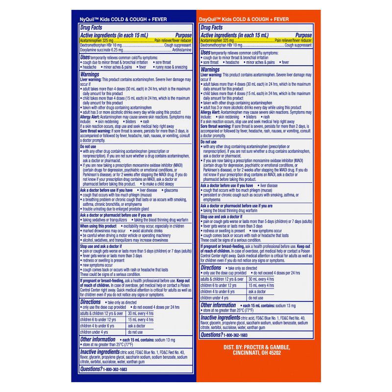 slide 2 of 12, Vicks Kids' Combo Cold & Cough + Fever Syrup - Acetaminophen - Grape - 16 fl oz, 16 fl oz