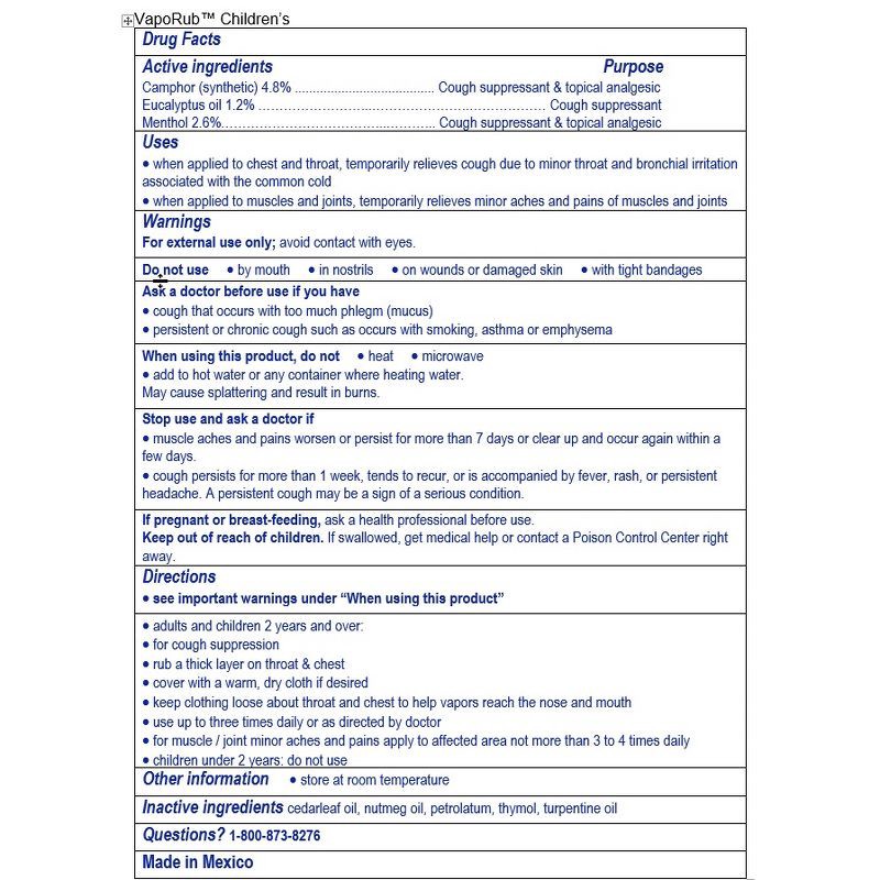 slide 5 of 6, VapoRub Kids' Vicks Balm - Camphor - 1.76oz, 1.76 oz