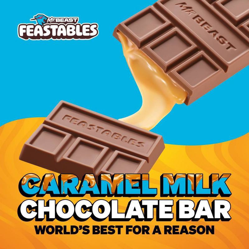 slide 3 of 6, Feastables Caramel Chocolate Bar - 60g, 60 gram