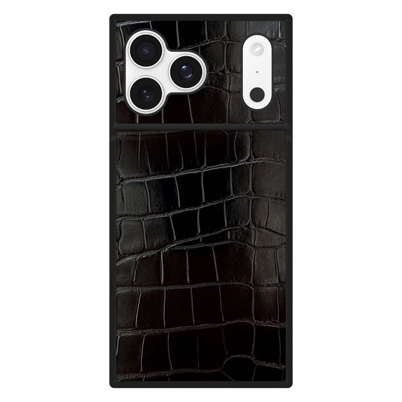 slide 1 of 8, Flaunt iPhone 17 Pro Max MagSafe Phone Case - Black Crocodile Faux Leather, 1 ct