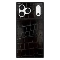 Flaunt iPhone 17 Pro Max MagSafe Phone Case - Black Crocodile Faux Leather