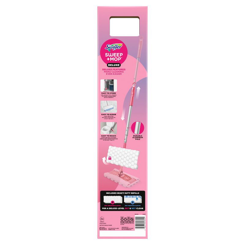 slide 16 of 16, Swiffer Unscented Sweep + Mop Deluxe Floor Cleaners - Wicked Pink, 1 ct