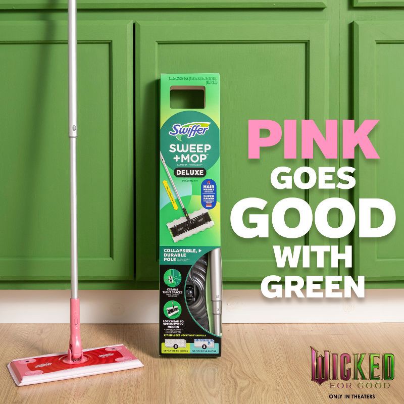 slide 4 of 16, Swiffer Unscented Sweep + Mop Deluxe Floor Cleaners - Wicked Pink, 1 ct