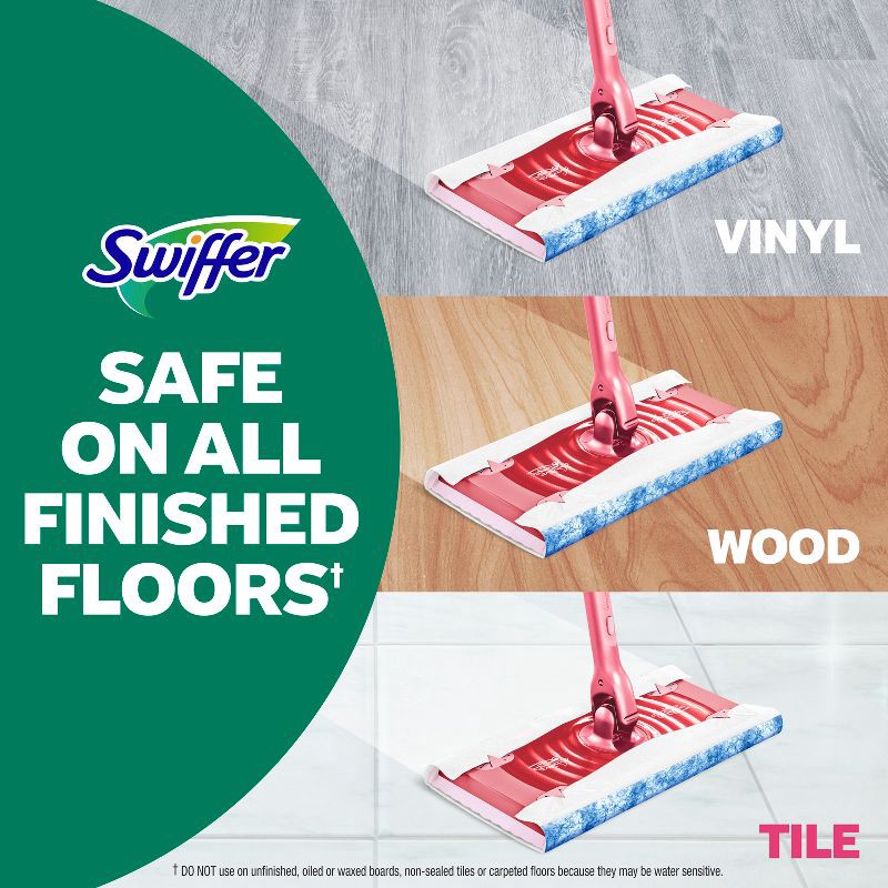 slide 8 of 16, Swiffer Unscented Sweep + Mop Deluxe Floor Cleaners - Wicked Pink, 1 ct