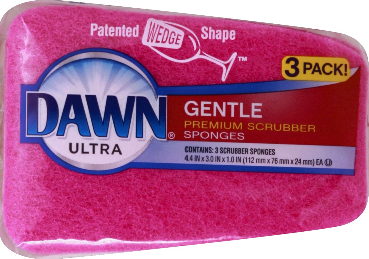 slide 2 of 4, Dawn Gentle Scrubber Sponge, 3 ct