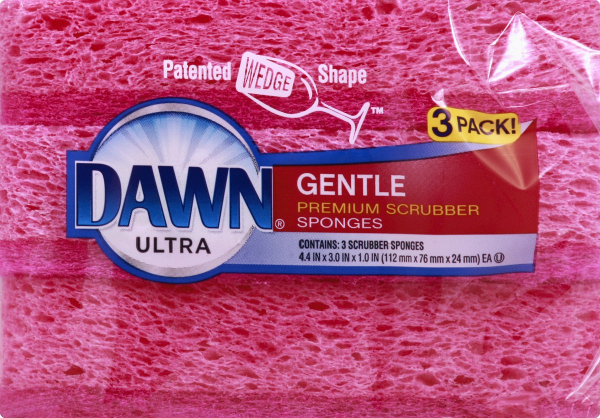 slide 4 of 4, Dawn Gentle Scrubber Sponge, 3 ct