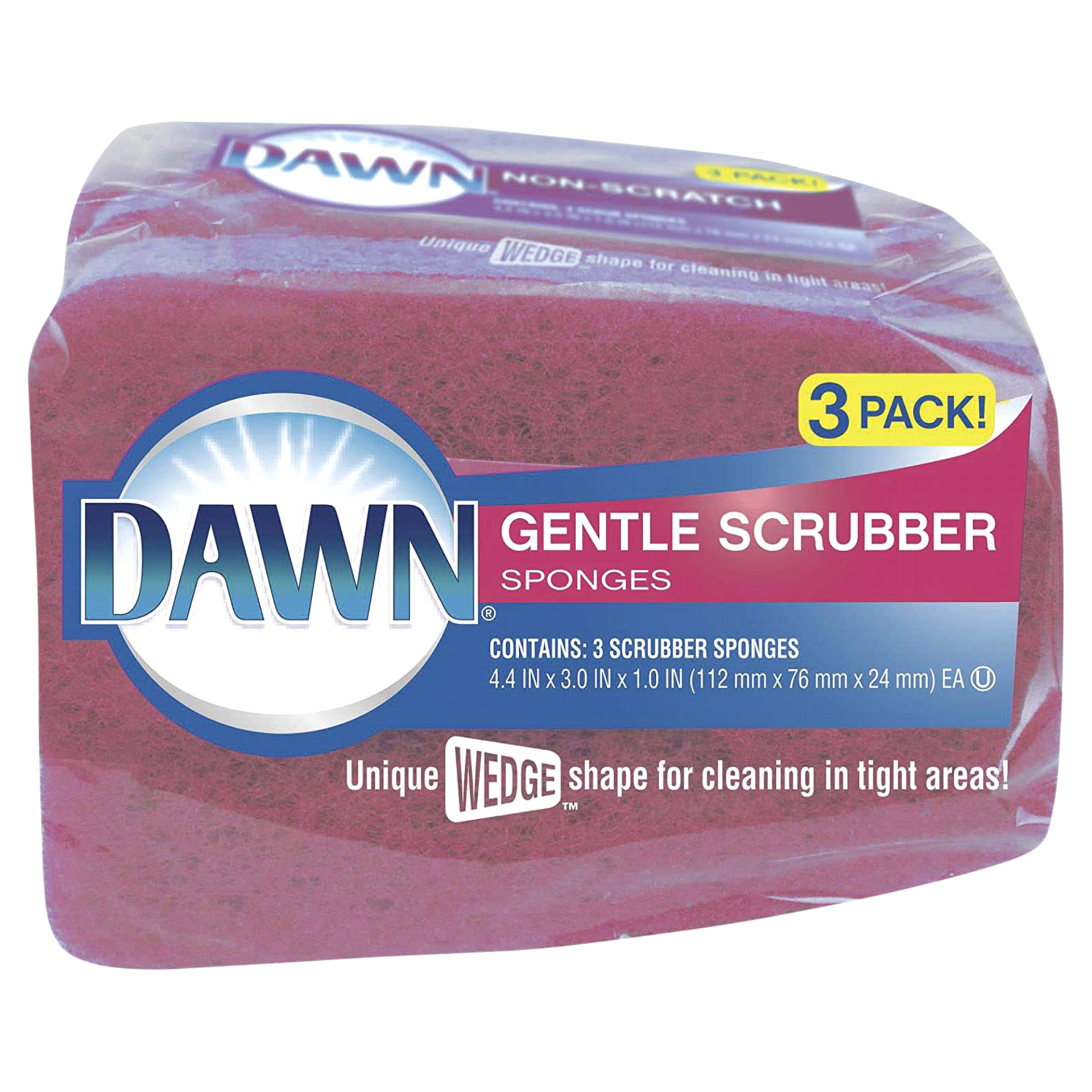 slide 1 of 4, Dawn Gentle Scrubber Sponge, 3 ct