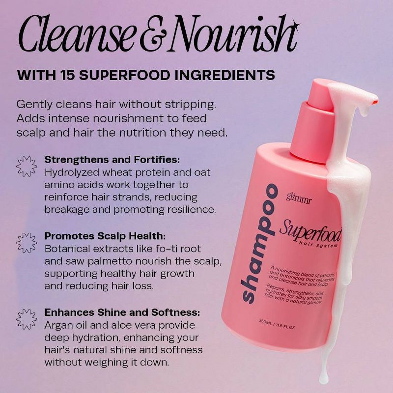 slide 5 of 8, Glimmr Superfood Shampoo - 11.8 fl oz, 14.5 fl oz