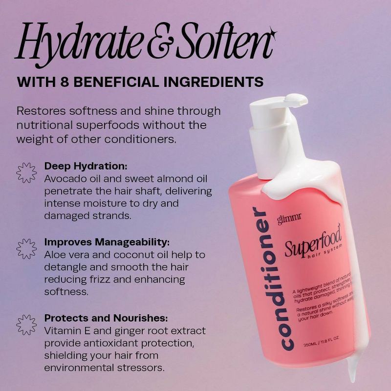 slide 5 of 8, Glimmr Superfood Conditioner - 11.8 fl oz, 11.8 fl oz
