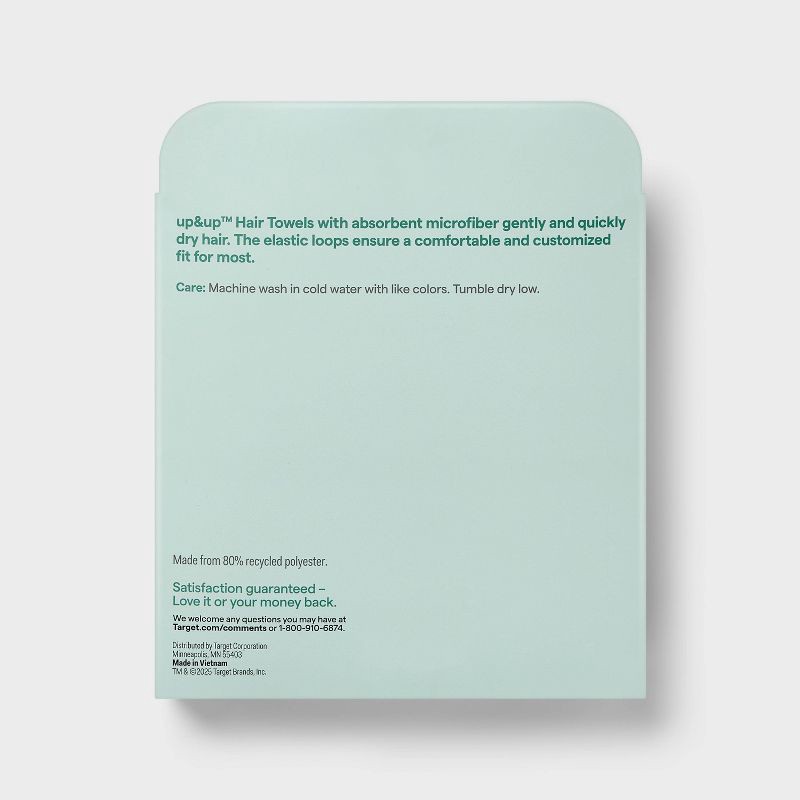 slide 2 of 2, Up&Up Microfiber Hair Towel Value - 2pk - up&up™, 2 ct