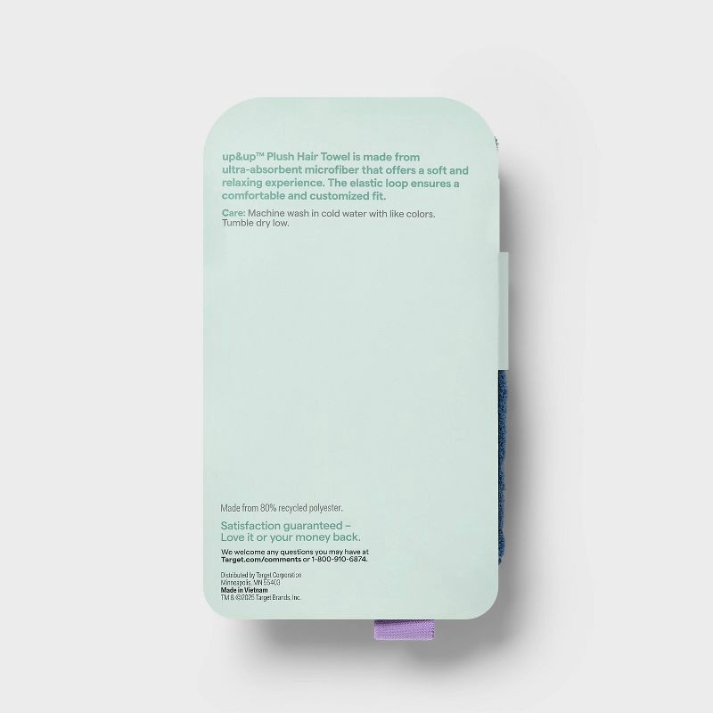 slide 2 of 2, Premium Microfiber Hair Towel - up&up™, 1 ct
