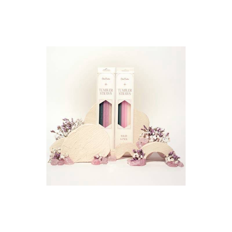 slide 2 of 6, CharCharms 6pk 30oz NYNY Glitter Water Bottle Straws Glitter, 6 ct; 30 oz