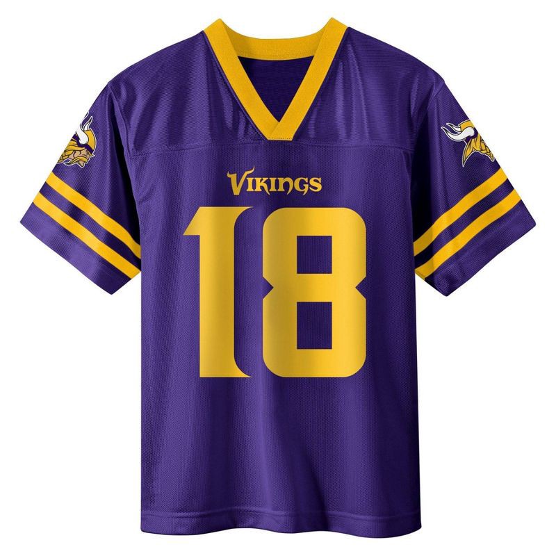 slide 2 of 3, NFL Minnesota Vikings Justin Jefferson Boys' Legacy Jersey - L, 1 ct