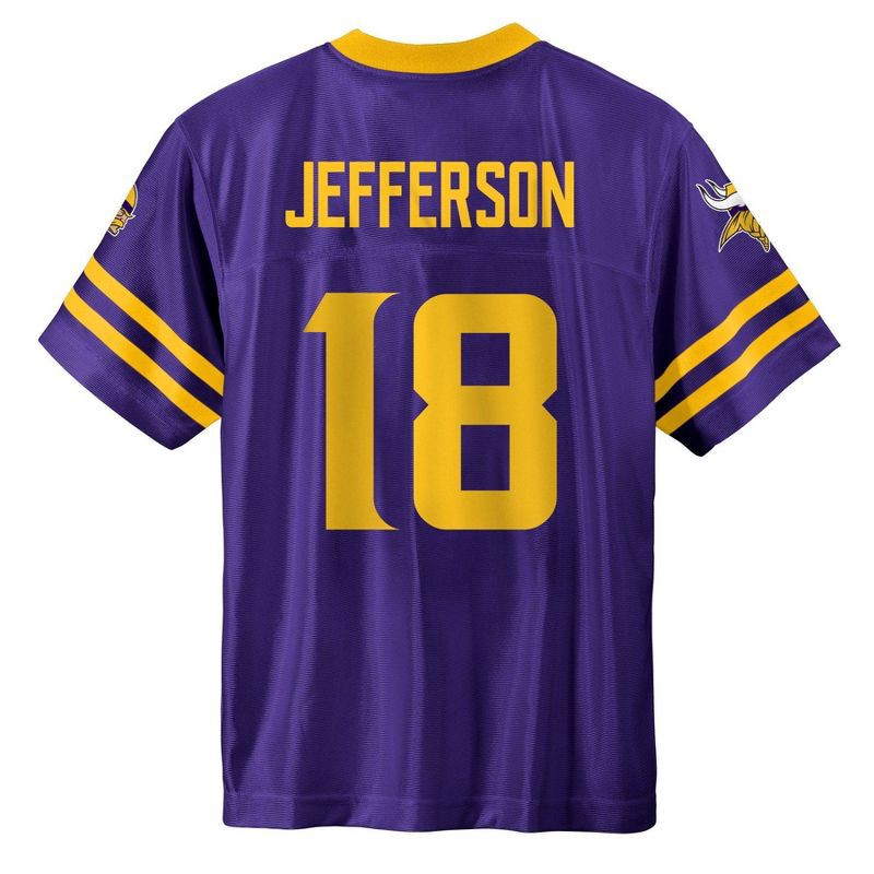 slide 3 of 3, NFL Minnesota Vikings Justin Jefferson Boys' Legacy Jersey - L, 1 ct