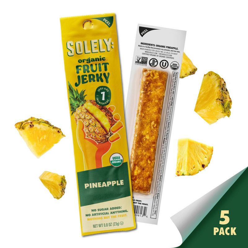 slide 3 of 5, Solely Pineapple Fruit Snack Jerky - 4.1oz/5ct, 4.1 oz, 5 ct