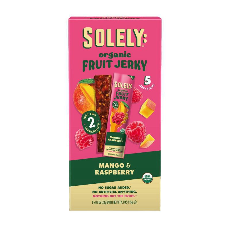 slide 1 of 4, Solely Mango and Raspberry Fruit Snack Jerky - 4.1oz/5ct, 4.1 oz, 5 ct