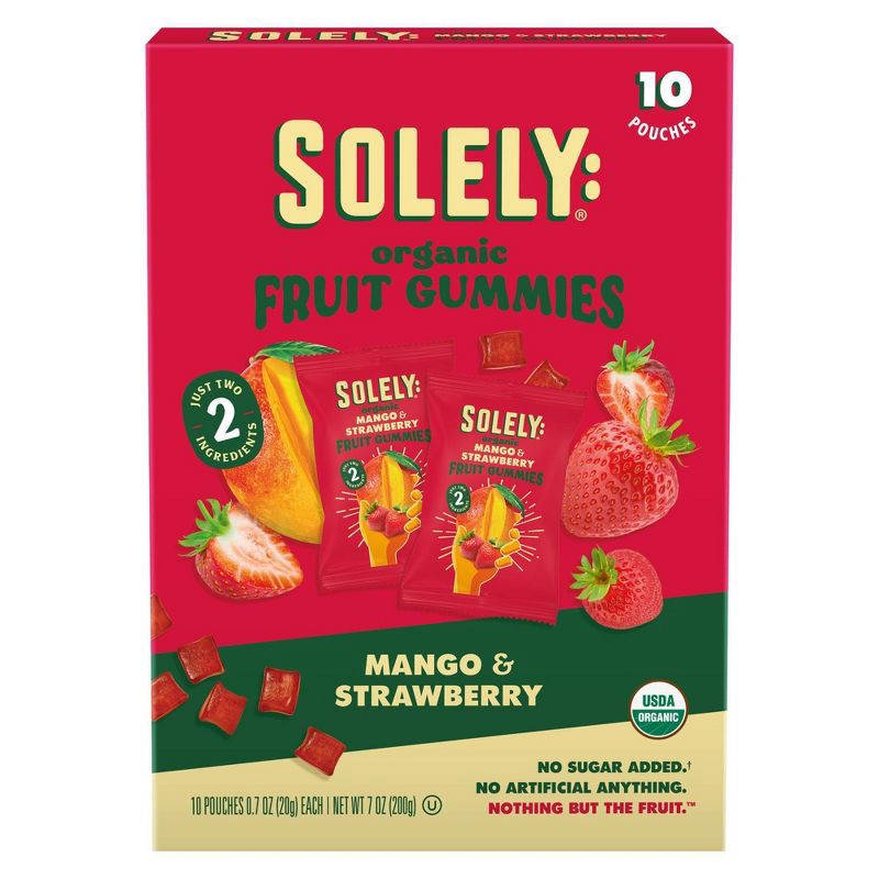 slide 1 of 5, Solely Mango and Strawberry Fruit Snack Gummies - 7oz/10ct, 10 ct; 7 oz