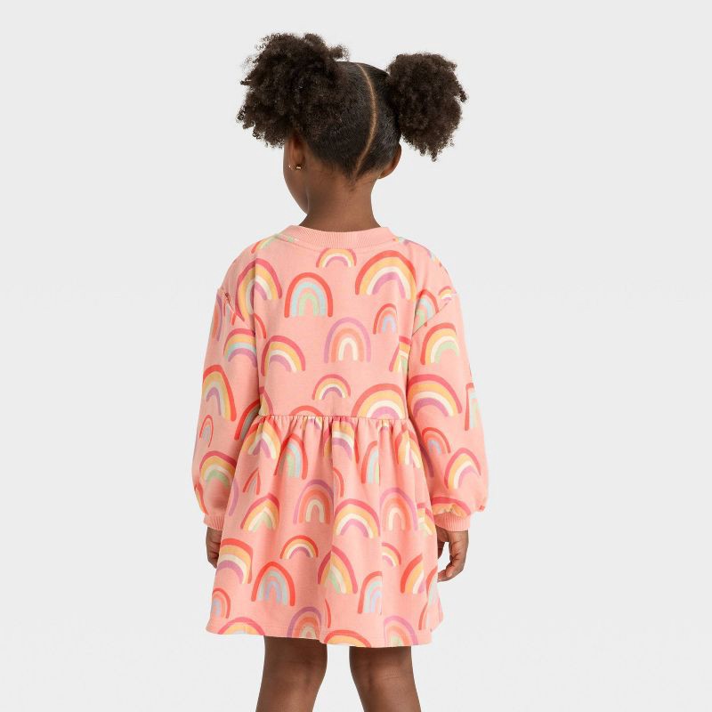 slide 2 of 3, Toddler Girls' French Terry Dress - Cat & Jack™ Peach Orange 12M, 1 ct