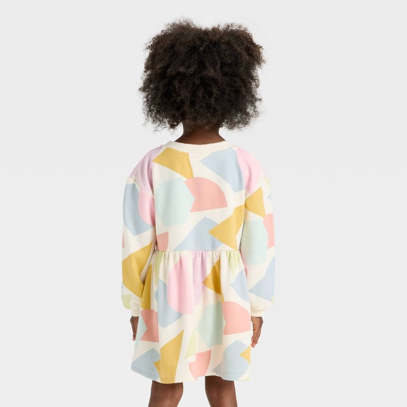 slide 2 of 3, Toddler Girls' French Terry Dress - Cat & Jack™ Cream 5T, 1 ct