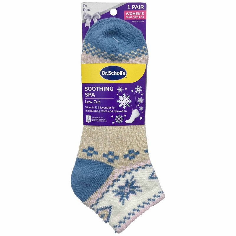 slide 1 of 1, Dr. Scholl's Holiday Snowflake Soothing Spa Gift Sock, 1 ct