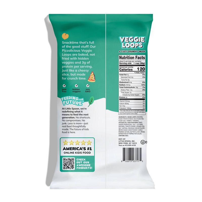 slide 5 of 6, Little Spoon Pizzalicious Chickpea Veggie Loop Kids' Snacks - 6oz, 6 oz