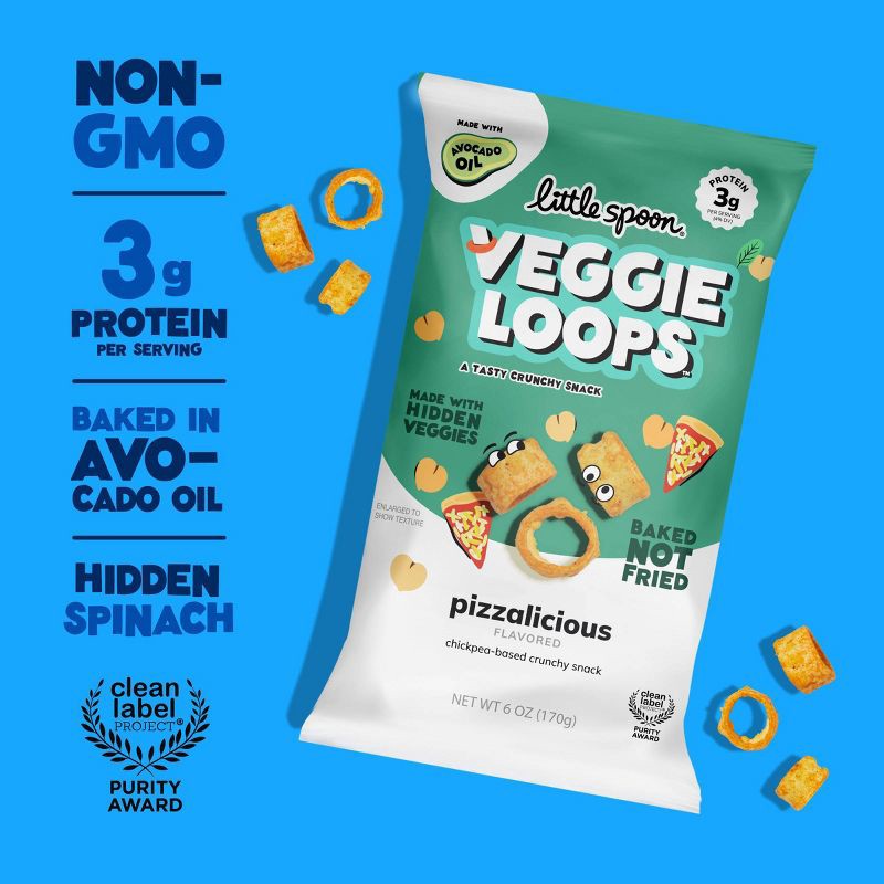 slide 6 of 6, Little Spoon Pizzalicious Chickpea Veggie Loop Kids' Snacks - 6oz, 6 oz