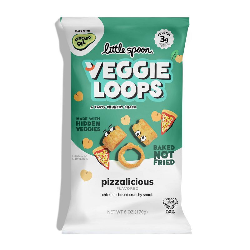 slide 1 of 6, Little Spoon Pizzalicious Chickpea Veggie Loop Kids' Snacks - 6oz, 6 oz