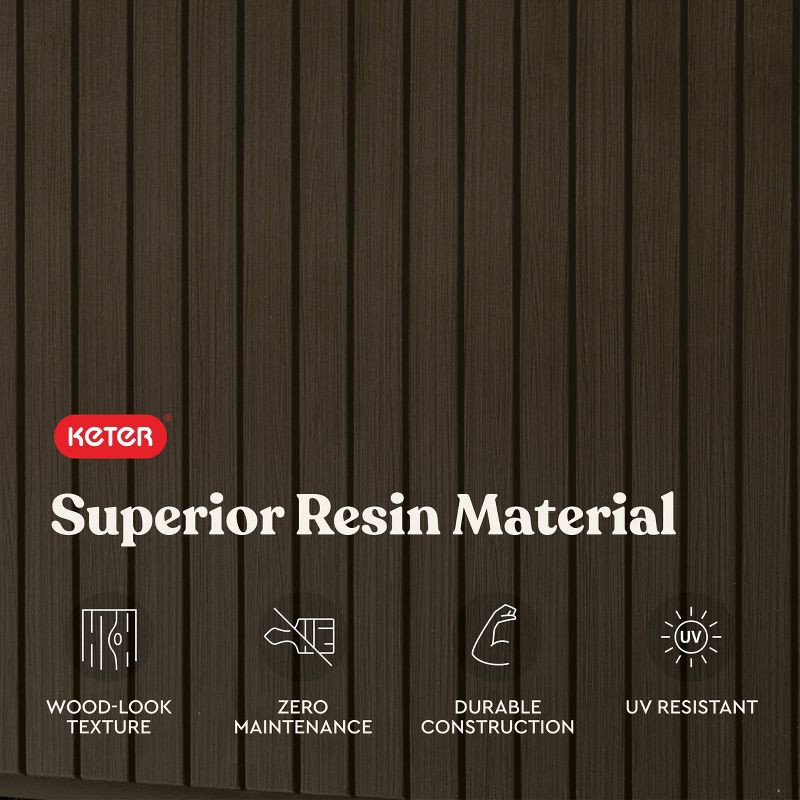 slide 13 of 14, Keter 80gal Springwood Deck Box Brown, 80 gal