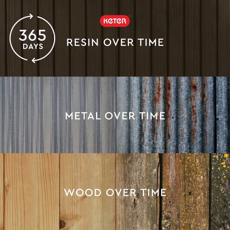 slide 14 of 14, Keter 80gal Springwood Deck Box Brown, 80 gal