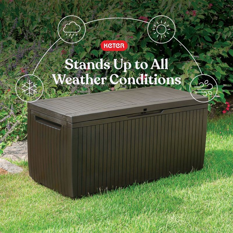 slide 9 of 14, Keter 80gal Springwood Deck Box Brown, 80 gal