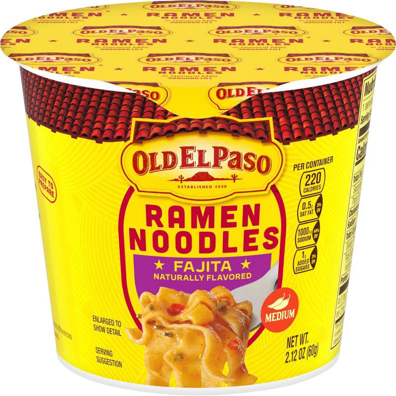 slide 3 of 8, Old El Paso Fajita Ramen Noodles Cup - 2.12oz, 2.12 oz