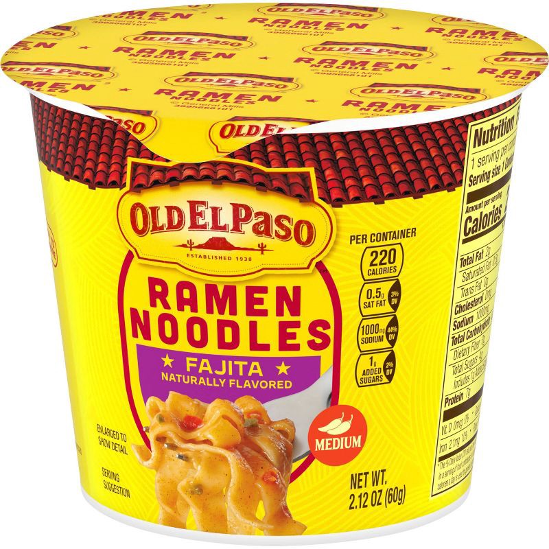 slide 4 of 8, Old El Paso Fajita Ramen Noodles Cup - 2.12oz, 2.12 oz