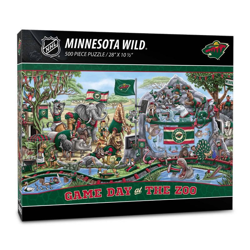 slide 1 of 3, NHL Minnesota Wild Game Day At The Zoo Puzzle - 500pc, 500 ct