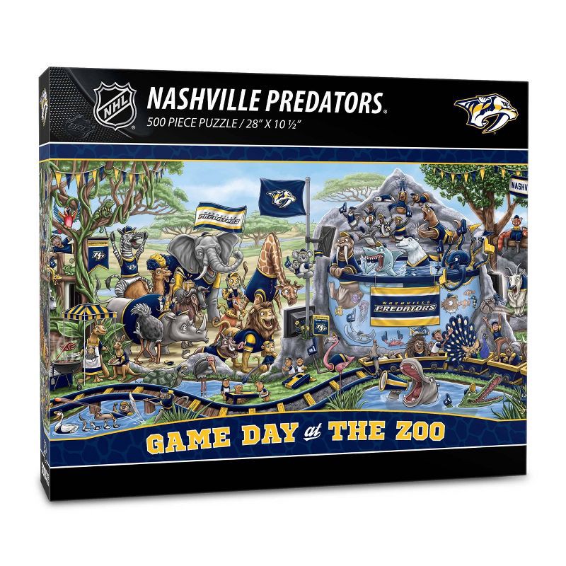 slide 1 of 3, NHL Nashville Predators Game Day At The Zoo Puzzle - 500pc, 500 ct