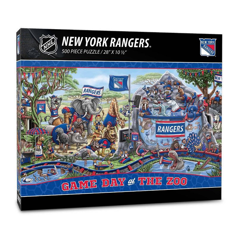 slide 1 of 3, NHL New York Rangers Game Day At The Zoo Puzzle - 500pc, 500 ct