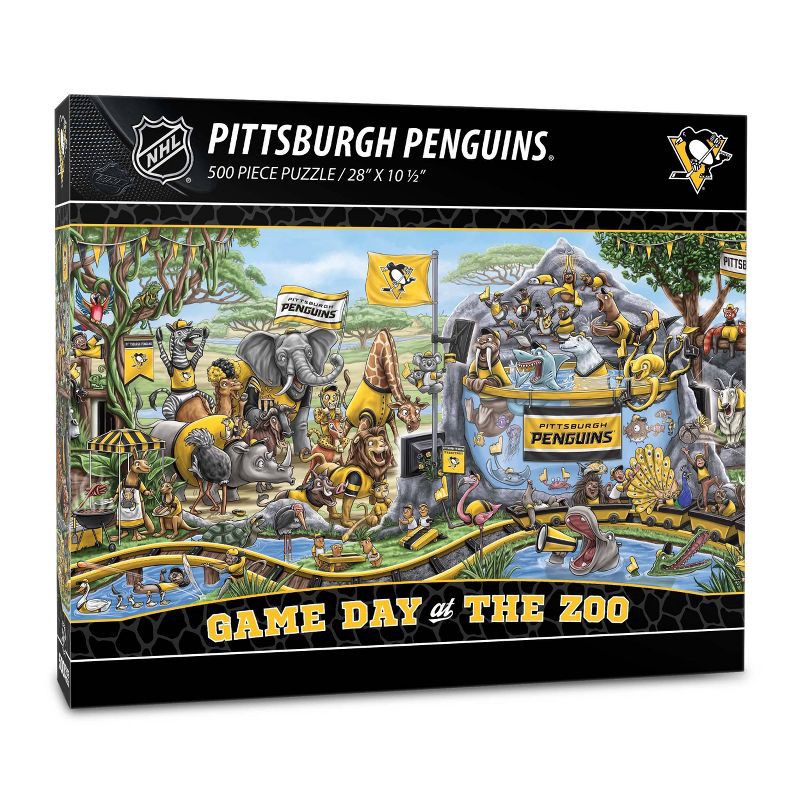 slide 1 of 3, NHL Pittsburgh Penguins Game Day At The Zoo Puzzle - 500pc, 500 ct