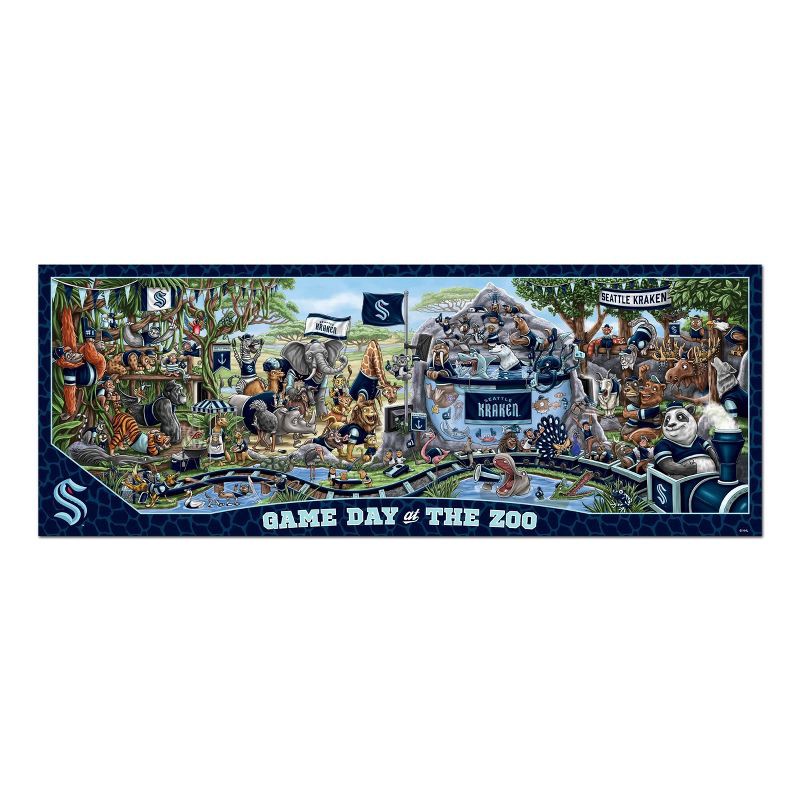slide 3 of 3, NHL Seattle Kraken Game Day At The Zoo Puzzle - 500pc, 500 ct
