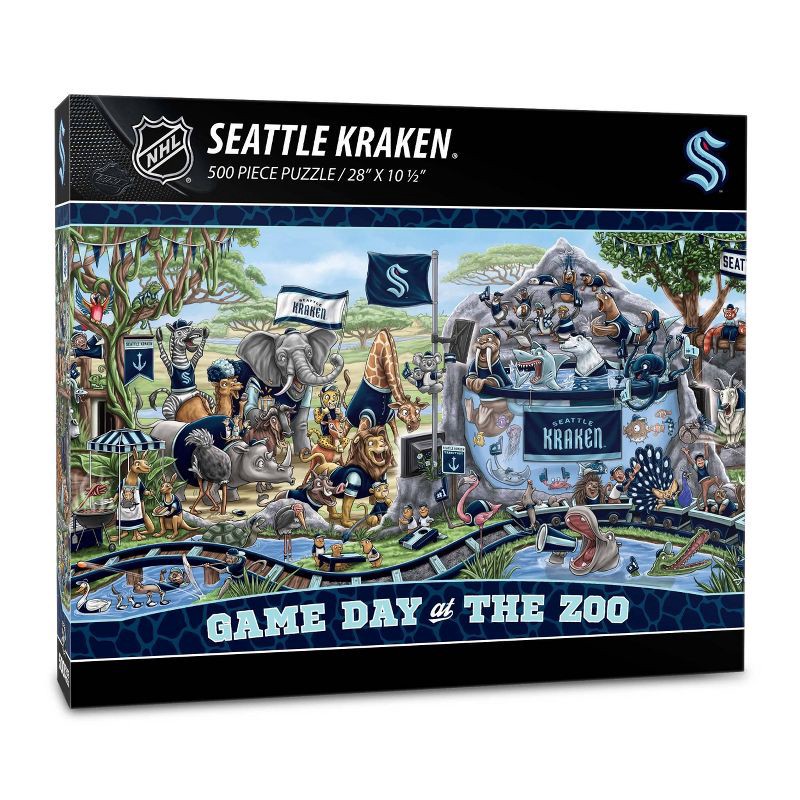 slide 1 of 3, NHL Seattle Kraken Game Day At The Zoo Puzzle - 500pc, 500 ct