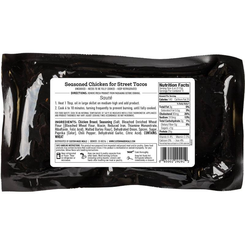 slide 2 of 3, Custom Made Meals Boneless Chicken for Street Tacos - 16oz, 16 oz